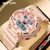 SANDA 6179 Uus moodne meeste kvartsist elektrooniline käekell, must tehnoloogia, multifunktsionaalne vee- ja põrutuskindel meeste käekell