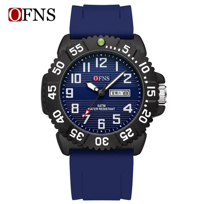 OFNS 1303 New Fashion Trend Ceas electronic cu quartz cu calendar dublu de ultimă generație Ceas digital pentru bărbați, impermeabil, 2024