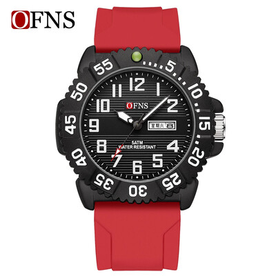 OFNS 1303 New Fashion Trend Ceas electronic cu quartz cu calendar dublu de ultimă generație Ceas digital pentru bărbați, impermeabil, 2024