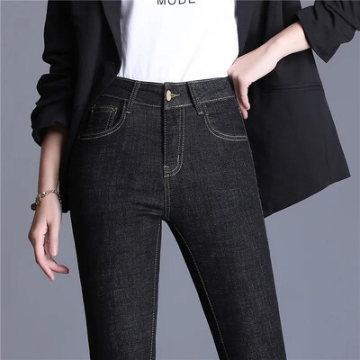 nove proljetne i jesenske modne ležerne rastezljive pamučne velike marke ženskih ženskih djevojaka skinny pencil traperice