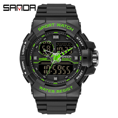 SANDA 6025 ceas digital pentru bărbați, militar, sport, ceas de mână cu quartz, ceas de mână de lux cu LED, impermeabil, pentru bărbați, cu quartz.