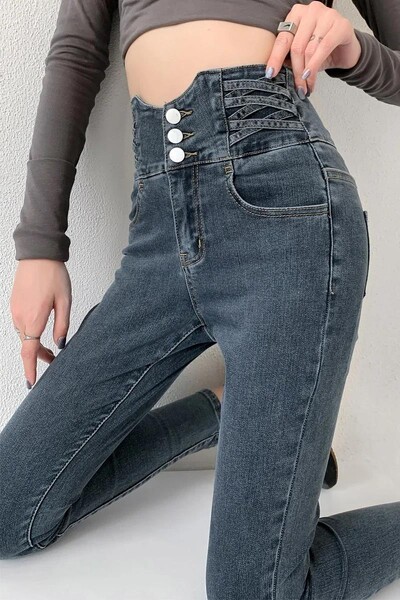 Design blugi de mama cu talie înaltă femei iubiti drepte elastice femei bumbac subțiri vintage tendință feminină pantaloni denim Vaqueros Mujer