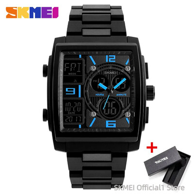 SKMEI 1274 Ceasuri de mână electronice de lux cu quartz pentru bărbați Ceasuri de mână sport impermeabile pentru bărbați Ceasuri digitale pentru bărbați Ceas cu cronometru 1370 Reloj Mujer