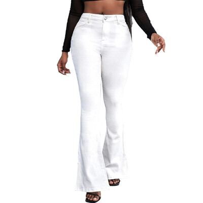 Toamna 2023, blugi noi, cu talie înaltă, tăiați cu cizme, pentru femei, la modă, elastici, skinny, pantaloni evazați, ocazional, subțiri, pentru femei, S-2XL