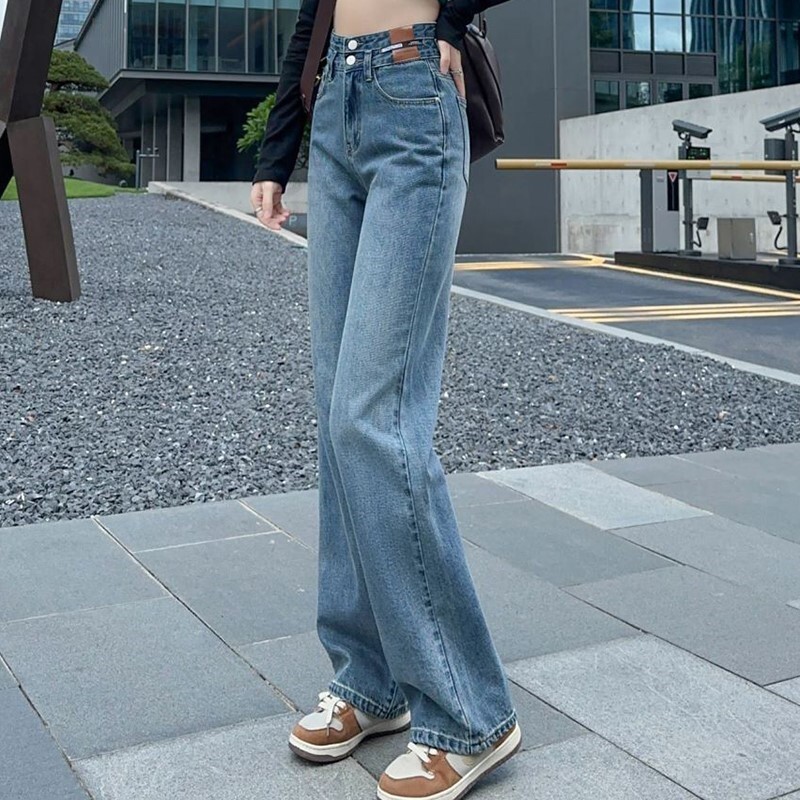 Ležerne robne marke Ženske hlače Traper traperice visokog struka Široke široke ravne hlače Ženske marke Hlače Dropship Lady