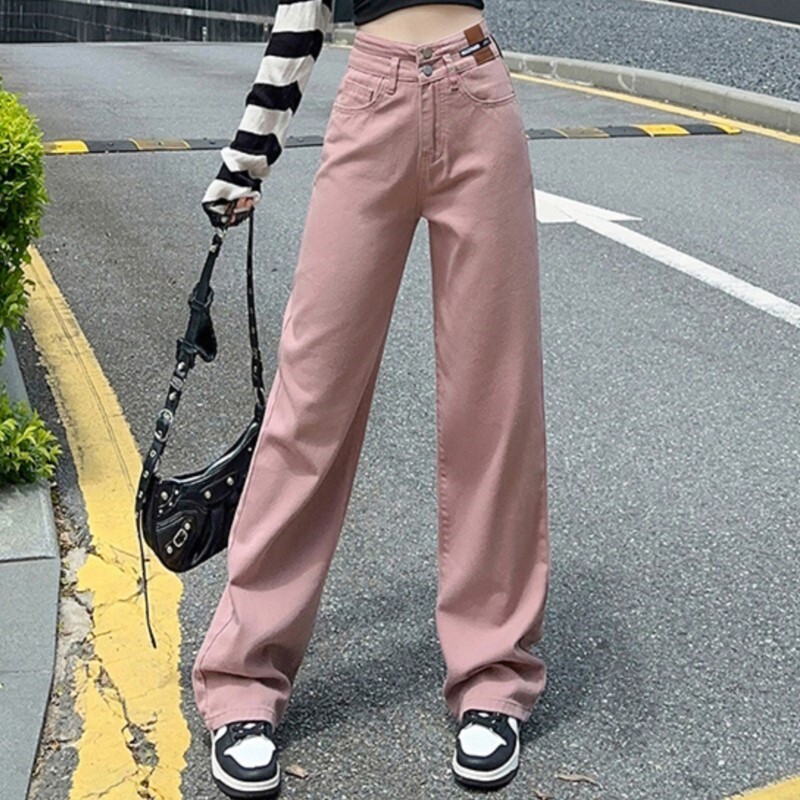 Ležerne robne marke Ženske hlače Traper traperice visokog struka Široke široke ravne hlače Ženske marke Hlače Dropship Lady