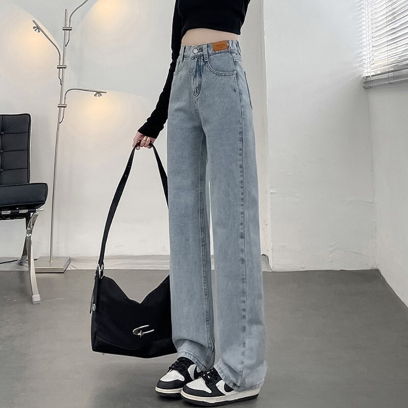 Blugi din denim, drepte, largi, pantaloni clasici, cu picioare largi, pentru toate anotimpurile, pentru femei, zilnic