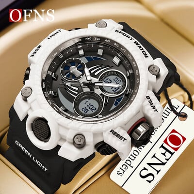 OFNS Top Brand Leisure Sports G-Style Military Electronic Digital LED Luminous Waterproof Ceas Upscale Shi Ying Men Watch.