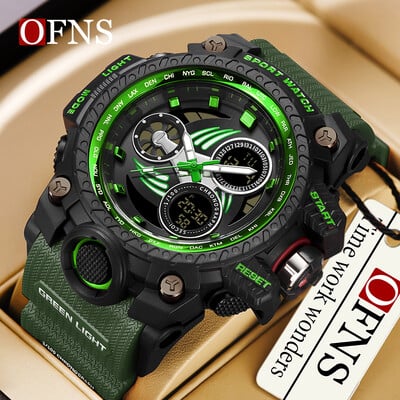 OFNS Top Brand Leisure Sports G-Style Military Electronic Digital LED Luminous Waterproof Ceas Upscale Shi Ying Men Watch.