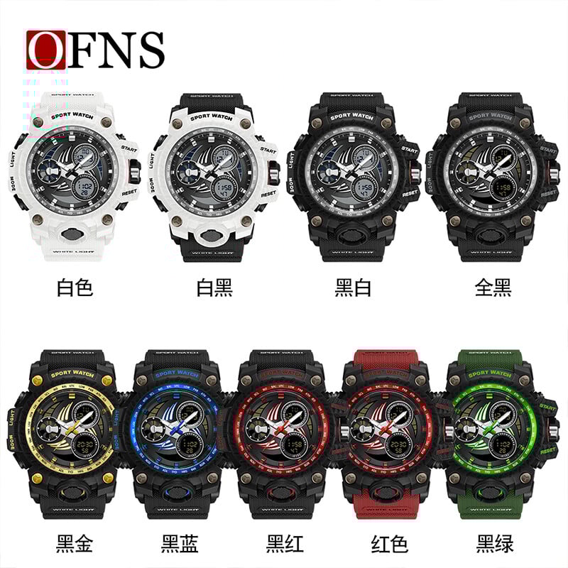 OFNS Top Brand Leisure Sports G-Style Military Electronic Digital LED Luminous Waterproof Ceas Upscale Shi Ying Men Watch.