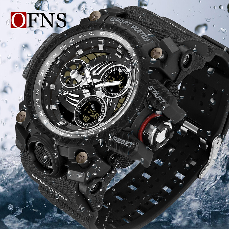 Marca de top OFNS Sport în aer liber Ceas electronic digital LED luminos pentru bărbați Ceas militar rezistent la apă în stil G Ceas cu quartz 3155