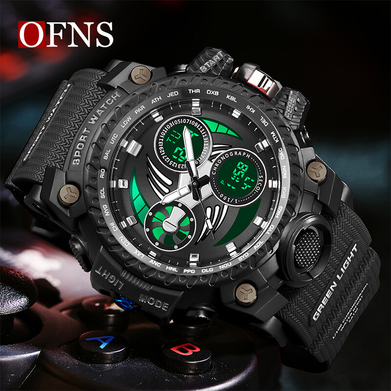 Marca de top OFNS Sport în aer liber Ceas electronic digital LED luminos pentru bărbați Ceas militar rezistent la apă în stil G Ceas cu quartz 3155