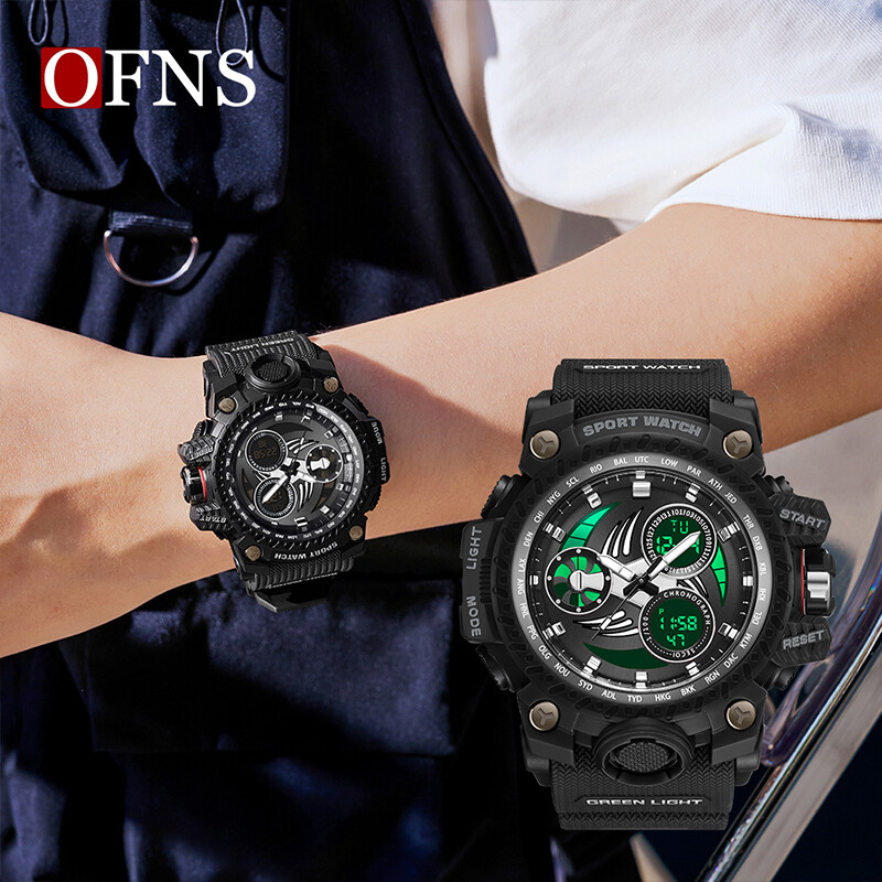 Marca de top OFNS Sport în aer liber Ceas electronic digital LED luminos pentru bărbați Ceas militar rezistent la apă în stil G Ceas cu quartz 3155