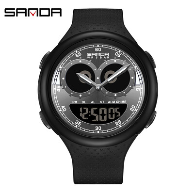 SANDA Продава се добре G style мъжки часовник спортен водоустойчив хронометър хронограф кварцов ръчен часовник с двоен дисплей цифров електронен часовник