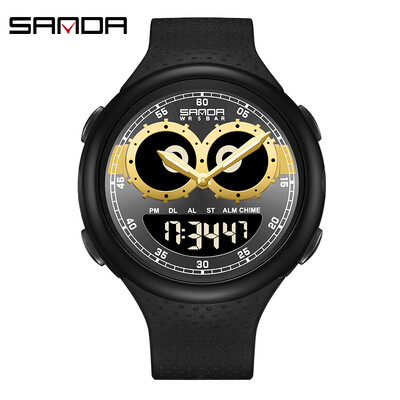 SANDA Продава се добре G style мъжки часовник спортен водоустойчив хронометър хронограф кварцов ръчен часовник с двоен дисплей цифров електронен часовник