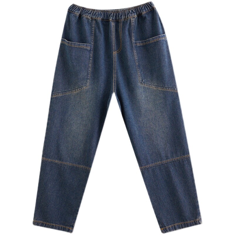 6585 Primăvară-vară, blugi noi de modă pentru femei, stil vintage, simplu, complet, ocazional, pantaloni largi, harem, denim, îmbrăcăminte pentru femei