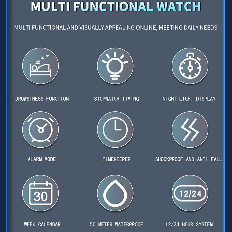 Ceas de cuarț pentru bărbați SANDA Sport Ceasuri electronice Cronograf Alarmă Cronometru luminos 50M Rezistent la apă Ceas de mână cu afișaj dublu