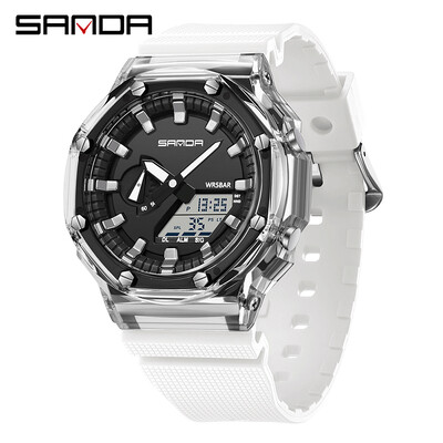 SANDA G Style Electronic Ceas Multifunctional La Moda Ceas Digital LED Ceas Deşteptător Militar Ceas Cuarţ Soc Relogios