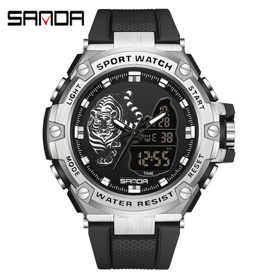 SNADA 2024 Ceasuri noi pentru bărbați Ceas de mână electronic sport, impermeabil, la modă, fluorescent, cu afișaj dublu, ceas digital cu cuarț 3173