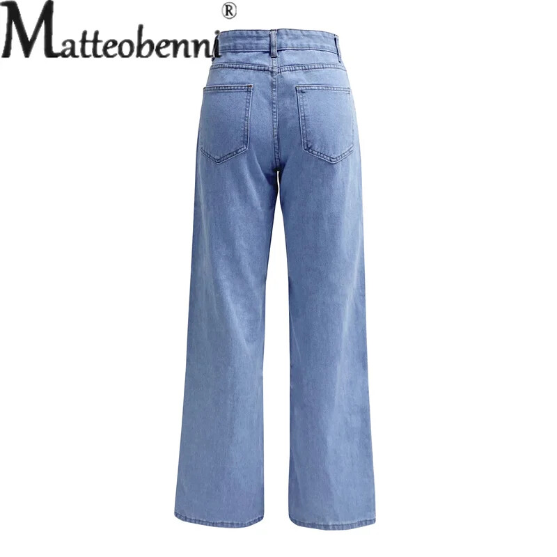 2024. Nove jednobojne udobne ležerne ravne traperice Ženske prigradske svestrane traper hlače Ženske rastezljive hlače visokog struka