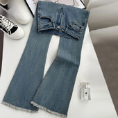 Vintage kõrge vöökohaga naiste teksad Ameerika stiilis salendavad moodsad pikad püksid väikestele naistele