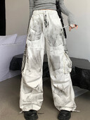 2023 Ropa Grunge Y2K Streetwear Alb Baggy Cargo Jeans Pantaloni pentru femei Îmbrăcăminte drepte largi Lady Hip Hop Harajuku