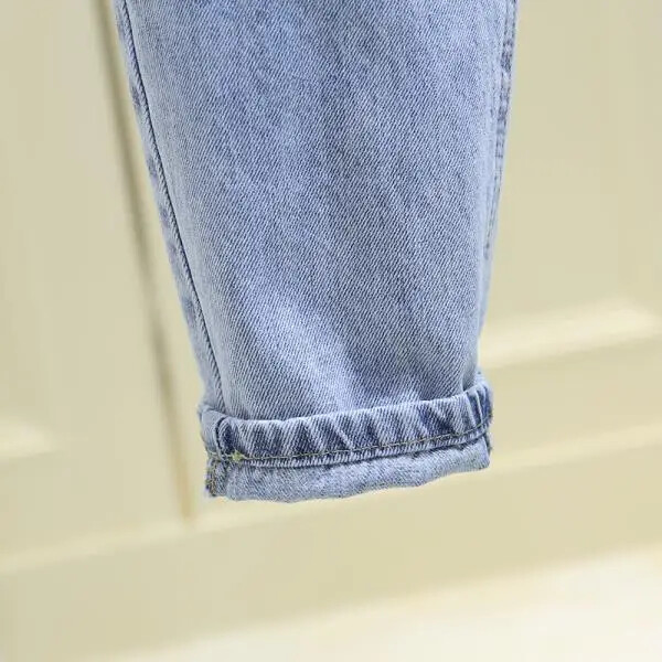 Blugi de femeie Pantaloni de culoare deschisă Blugi de damă de primăvară și toamnă largi, talie înaltă, decupați, pantaloni vaqueros mujer