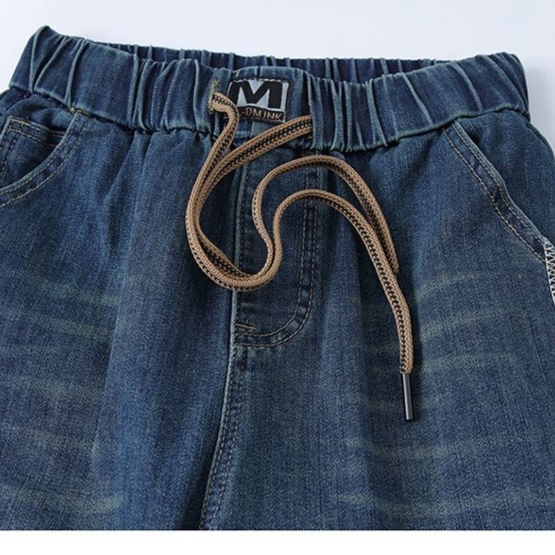 Traperice širokih nogavica s elastičnim strukom Jesen i zima Ženske nove patchwork džepovi s visokim strukom Uske retro hlače ravnih nogavica