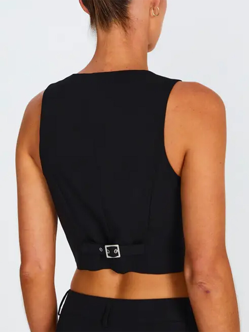 Varrukateta V-kaelusega naiste vest – ühevärviline välisrõivas, mis sobib igapäevaseks kandmiseks