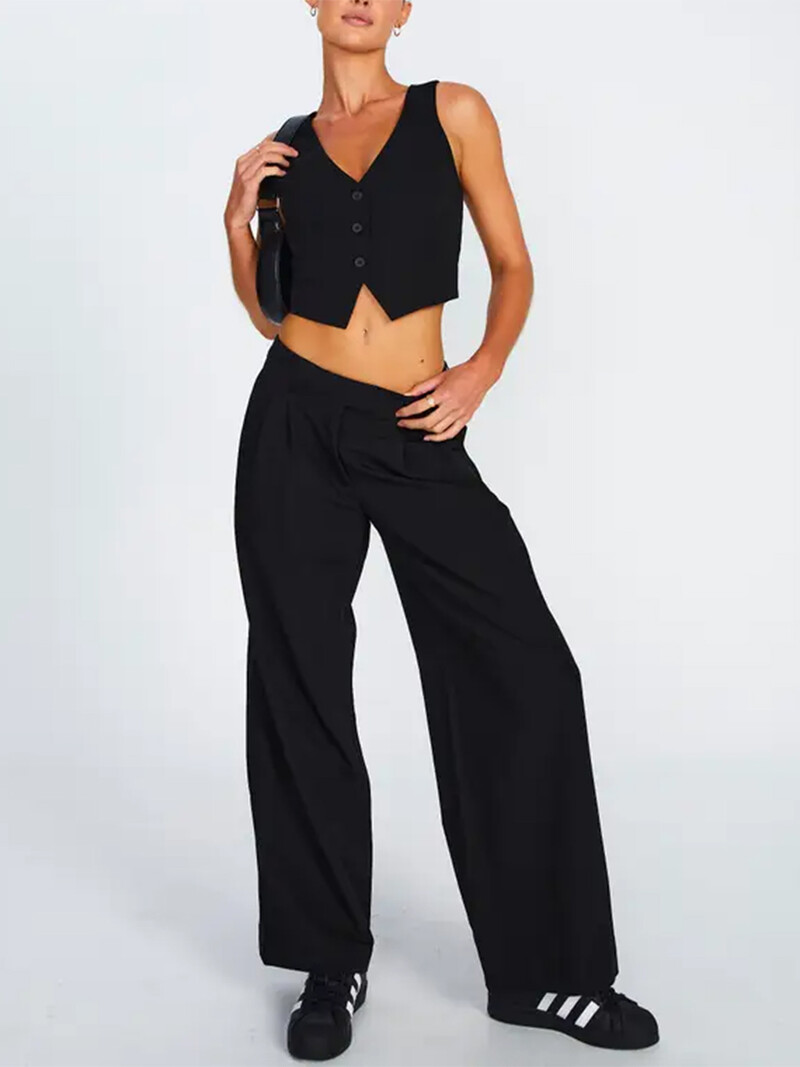 Varrukateta V-kaelusega naiste vest – ühevärviline välisrõivas, mis sobib igapäevaseks kandmiseks