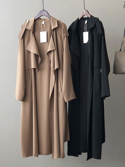 Trenci lung pentru femei de primăvară SEDUTMO Trenci de modă Trench de vânt vintage cu buzunar supradimensionat Îmbrăcăminte elegantă de birou cu centură ED1859