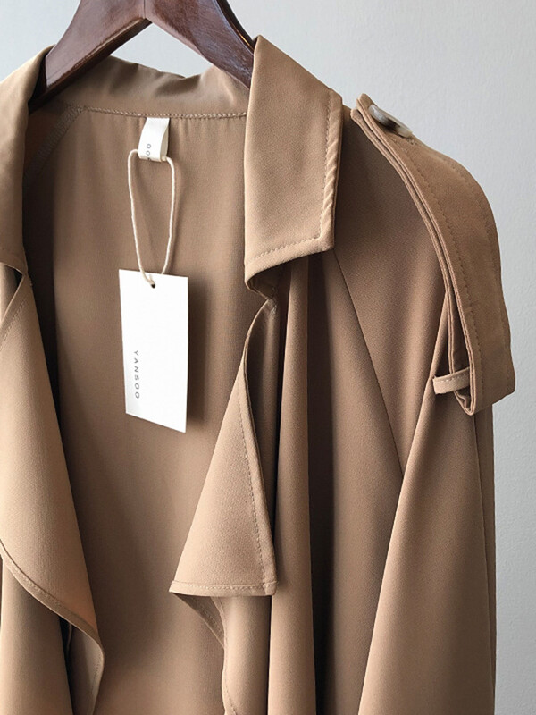 Trenci lung pentru femei de primăvară SEDUTMO Trenci de modă Trench de vânt vintage cu buzunar supradimensionat Îmbrăcăminte elegantă de birou cu centură ED1859