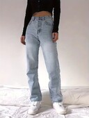 Reducere 2024 la modă europeană și americană slim fit confortabil versatil pantaloni casual de culoare solidă blugi pentru femei