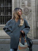 Naiste vabaaja ülikond, bleisermantel, naiste ülisuur topeltnööbiga sälkudega külgmine lõhikuga jope, naiste 2024. aasta sügisene kontori õlakaitsmed