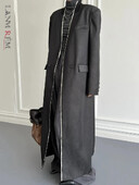 [LANMREM] Elegantne kontorinaise tutidisainiga tuulejakk, naiste kaherealine temperament, pikad naiste mantlid 2024, uus