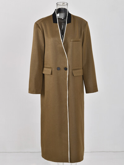 [LANMREM] Elegantne kontorinaise tutidisainiga tuulejakk, naiste kaherealine temperament, pikad naiste mantlid 2024, uus