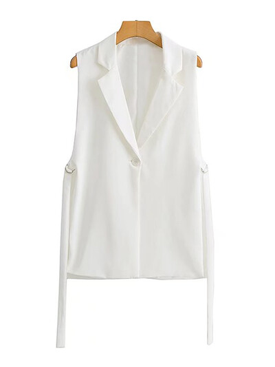 TRAF Moda pentru femei, cu robinete, ventilații laterale, vestă, vintage, fără mâneci, cu nasturi în față, îmbrăcăminte exterioară pentru femei, vestă șic