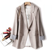 2023 Fashion Business Blazer solid pentru femei Birou de lucru Blazer de primăvară casual pentru femei cu mânecă lungă Jachetă nouă pentru femei coreeană