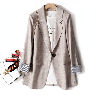 2023 Fashion Business Blazer solid pentru femei Birou de lucru Blazer de primăvară casual pentru femei cu mânecă lungă Jachetă nouă pentru femei coreeană