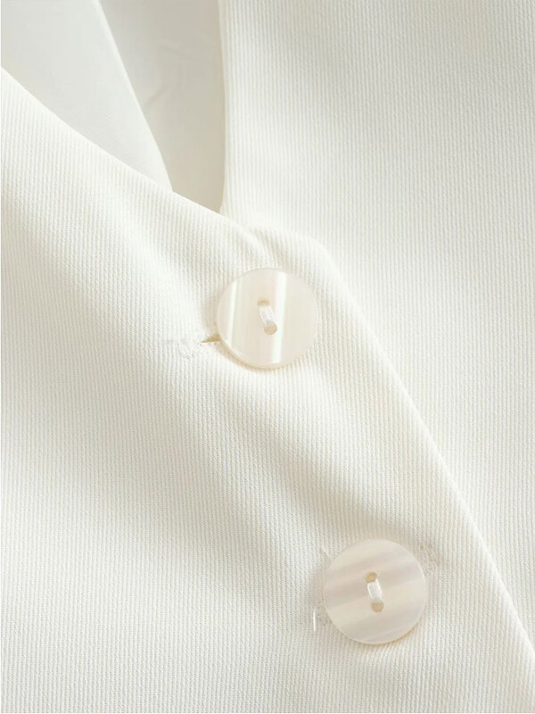 Nlzgmsj TRAF Fashion Γυναικείο Γιλέκο Αμάνικο Γιλέκο για Γυναικεία Κομψά γυναικεία λευκά γιλέκα με μονόστομο μπλουζάκια