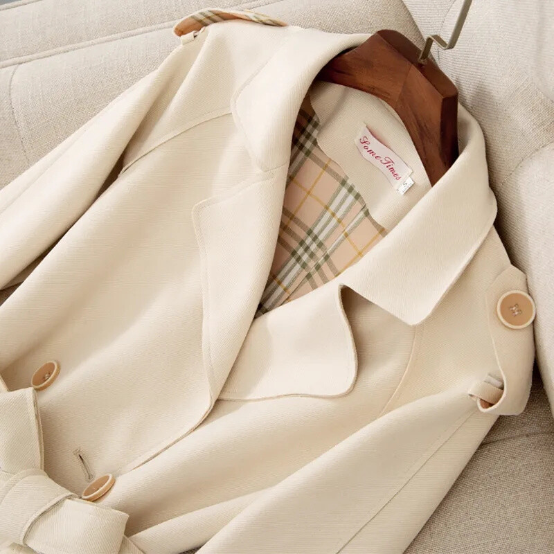 2024. aasta sügis/talv naisterõivad, pikk seemisnahast jakk Korea versioon, pikkade varrukatega moodne temperament, populaarne trendikas mantel