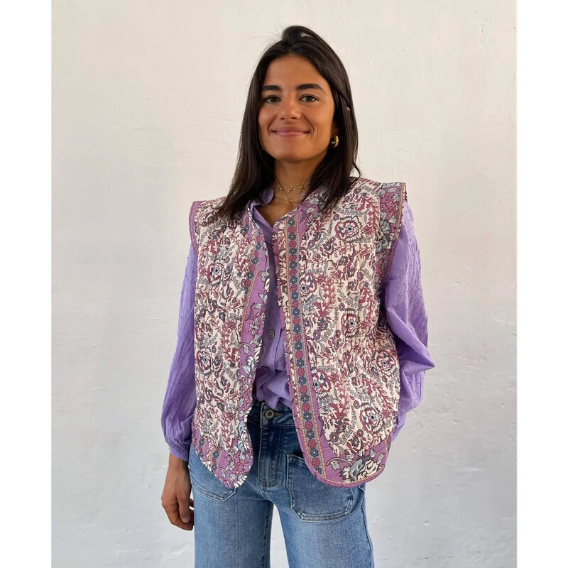 Taop&Za naiste 2024. aasta uus retro ümberkaela varrukateta lilletrükk lühike tepitud puuvillane vest