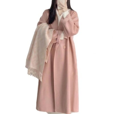 Jachetă de primăvară, toamnă, îngroșată, rezistentă la vânt, caldă, trenci cu două piept pentru femei, cu buzunare cu rever, mâneci lungi, lungime mijlocie