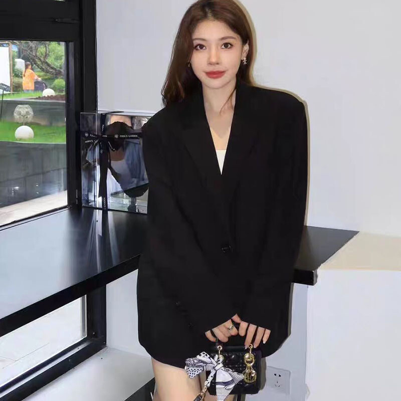 Moodsad, trendikad tänavarõivad, bleiserid naistele, vanad vabad kõrge kvaliteediga ülikonnad, jakid naistele, sügistalvine Korea kontorimantel