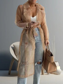 Мрежесто ветрозащитно яке с дълъг ръкав Слънцезащитна риза с дантели Летни елегантни тениски Модни тънки дамски дрехи 2024 г.