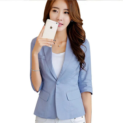 2024 Toamna OL Costum Blazers Casual Solid rever Subțire Blazer Femei Manecă lungă Bumbac In Mantoane Femei Jachete Outwear Q104
