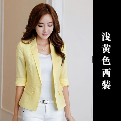 2024 Toamna OL Costum Blazers Casual Solid rever Subțire Blazer Femei Manecă lungă Bumbac In Mantoane Femei Jachete Outwear Q104