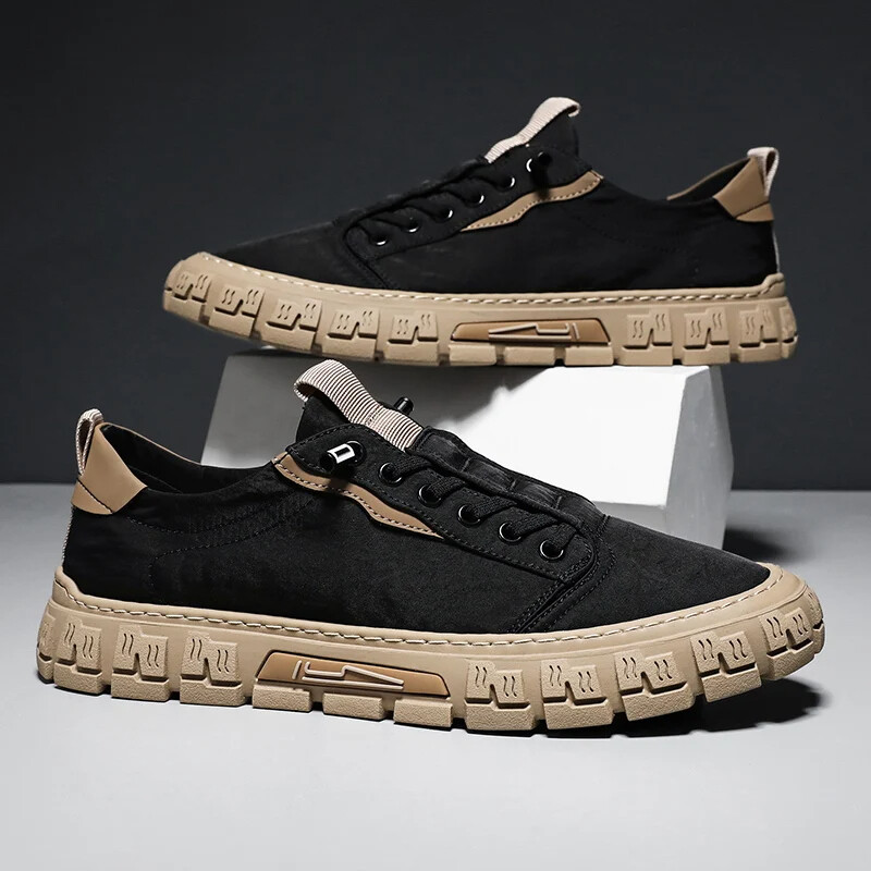 Pantofi casual de modă pentru bărbați, pantofi pentru bărbați, respirabili, în aer liber, pantofi de mers cu șireturi, pantofi vulcanizați cu platformă, pantofi de tenis pentru bărbați