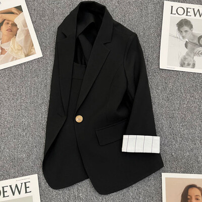 Manșete caise Jachetă de costum subțire în dungi pentru femeie, primăvară, vară, toamnă, haină de modă, blazer pentru femei, îmbrăcăminte exterioară ocazională, topuri