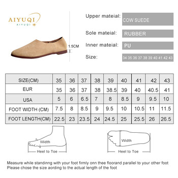 AIYUQI Ballet Flats Γυναικεία Παπούτσια Γνήσιο Δέρμα Μεγάλο Μέγεθος 41 42 43 Γυναικεία Loafers με μυτερή μύτη